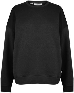 Calvin Klein Sweatshirt Met Normale Pasvorm En Afhangende Mouwen - Zwart