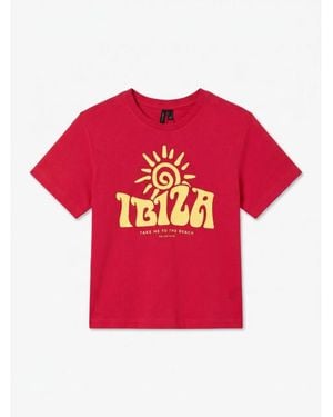 Vero Moda Vmsolveig Ibiza Graphic T-Shirt - Rood