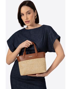 Wittchen Dameskoffer Van Vlechtwerk En Eco-Leer, En Bruin - Blauw