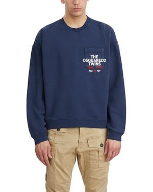 DSquared² Roundneck Jumper With Pocket - Blue