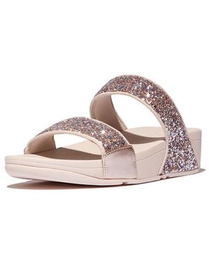 Fitflop Lulu Multi-Tonal Glitter Slides - Roze