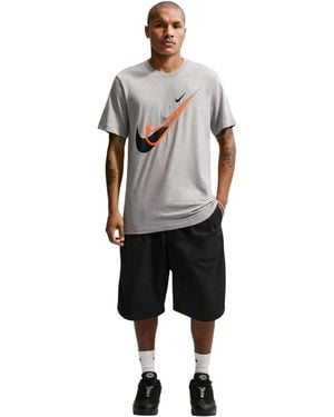 Nike T-Shirt Met Swoosh-Print - Grijs