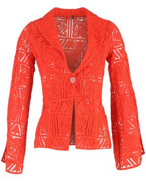 Cult Gaia Carlotta Blazer Met Bloemenkant - Rood