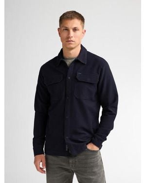 Petrol Industries Katoenen Utility Overshirt Forgemark - Blauw