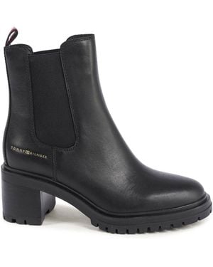 Tommy Hilfiger Chelsea Boots Block Heel - Black