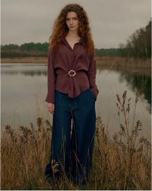 Summum 2S3524-12492 335 Blouse Lyocell Blend Dark Burgundy - Groen