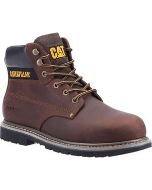 Caterpillar Powerplant Nubuck Brede Pasvorm Veiligheidslaarzen - Bruin