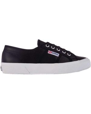 Superga 2750 Nappaleer Trainers Wit) - Blauw