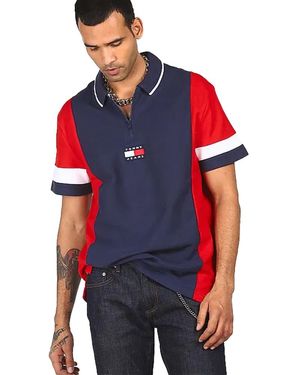 Tommy Hilfiger Herenpoloshirt Met Kleurblok (Marine, Rood, Wit)