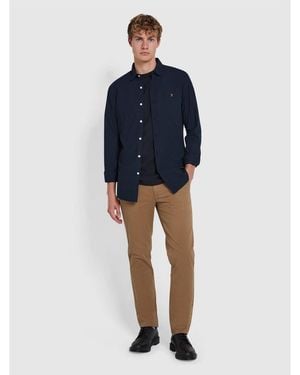 Farah Slanke Chino Voor Van Iepenhout (Licht Zand) - Blauw