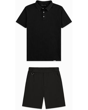 BLACK BANANAS Mercerised Polo Twin Set - Zwart