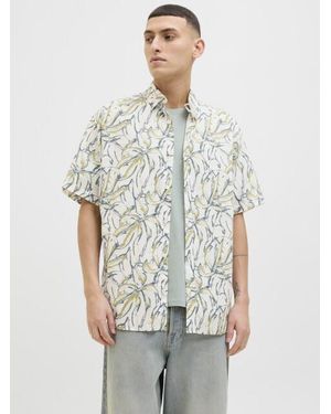 Jack & Jones Jorjoshua Split Aop Shirt Ss Ln - Wit