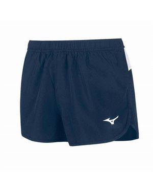 Mizuno Split Hem Hardloopshort (Marine, Wit) - Blauw