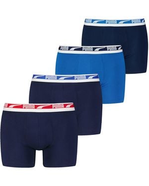 PUMA Everyday Multi Logo Boxer 4P Boxershorts - Blauw