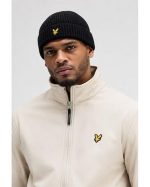 Lyle & Scott Lyle And Scott He2531A Ribbed Beanie Z865 Jet - Wit