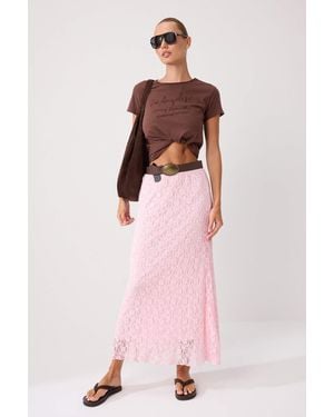 Trendyol Mi̇Lla Effen Maxi Asymmetrisch A-Lijn Rokken - Roze