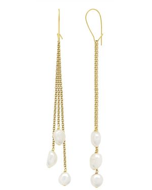 Ateliers Saint Germain Earrings Real Cultured Freshwater Pearls Baroque 6-7 Mm - Metallic