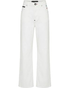 Philipp Plein Straight Fit Jeans Basic - Wit