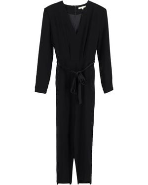 Maje Jumpsuit Met V-Hals En Strikceintuur - Zwart