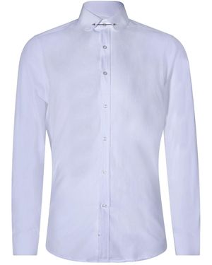 TruClothing Club Collar Shirt 1920S Peaky Blinders With Bar Poplin Pin Smart Cotton - Blue