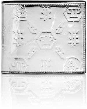 Philipp Plein Franse Portemonnee Monogram - Wit