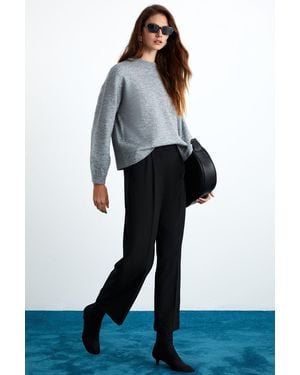 Grimelange Oversized Ribbed Crew Neck Jumper - Blue