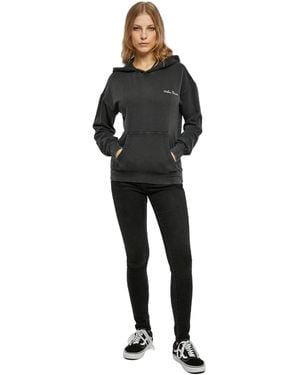 Urban Classics Geborduurde Badstof Logo Hoodie - Zwart