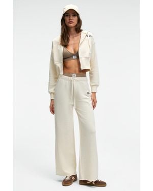 Grimelange Wide Leg Drawstring Joggers - White