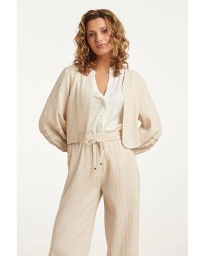 Smashed Lemon 25189 Katoenen Bolero Jas - Naturel