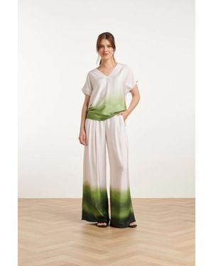Smashed Lemon 25019 Wide Leg Broekhelder Mauve Donker - Wit