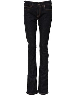 Gianfranco Ferré Donkerblauwe Katoenen Halflange Skinny Denim Jeans - Zwart
