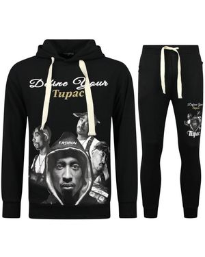 Top-Star 2Pac Joggingpak Hoodie Tupac Trainingspakk Hoodie - Zwart
