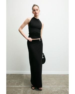 Grimelange Mid Waist Maxi Skirt - Black
