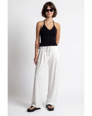 MixRay High-Waist Wide-Leg Jersey Trousers - White