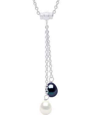 Ateliers Saint Germain Necklace Duo 2 Real Cultured Freshwater Pearls Pear 7-8 Mm - White