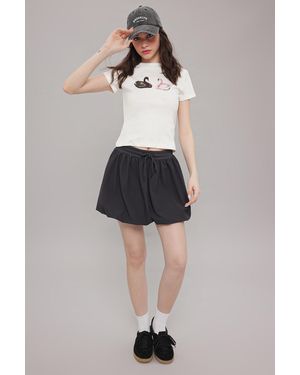 Trendyol Mi̇Lla Effen Kort Mini Ballon Rok Ballon Rokken - Grijs