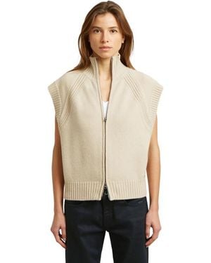G-Star Heavy Moto Zip Vest Knit Wmn - Naturel