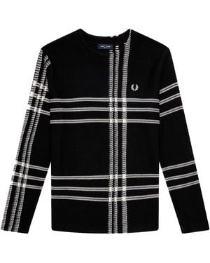 Fred Perry Tartan Jumper - Black