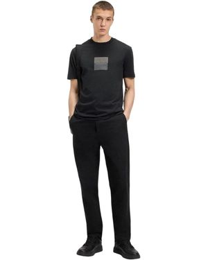 HUGO Split Logo Katoenen Jersey T-Shirt - Zwart