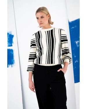 Maicazz Zoe Sweater Wi26.80.315 Off Stripe - Blauw