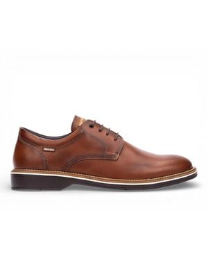 Pikolinos Leather Lace-Up Derby Comfort Shoes - Brown