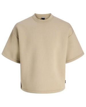 Jack & Jones Jcobiarritz Scuba Sweat Ss Styd Ss26 Taupe - Naturel