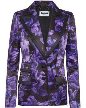 Philipp Plein Blazer Flowers - Blauw