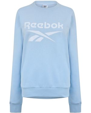Reebok Sweatshirt Met Logo, Ronde Hals En Cropped Model - Blauw