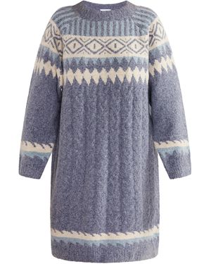 Usha Label Gebreide Jurk Lynnea - Blauw
