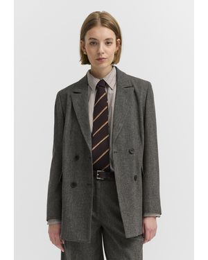 Bugatti Damen Blazer Van Wolmix, Dubbelrijig - Grijs