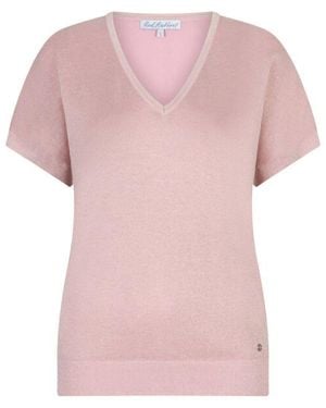 Red Button Top Korte Mouw Srb4812 Jerry - Roze