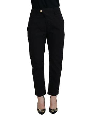 CYCLE Chic Tapered Cotton Trousers - Black