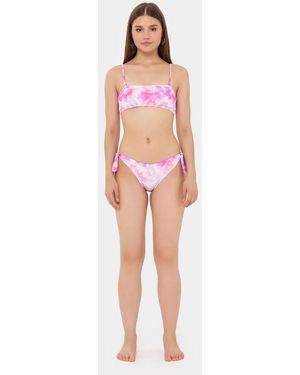 Hiccup Tie Dye Bandeau Tiesides Bikini-Set - Roze
