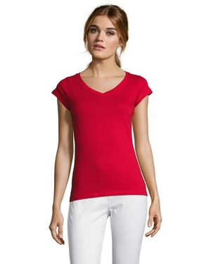 Sol's Maan V Hals T-Shirt - Rood